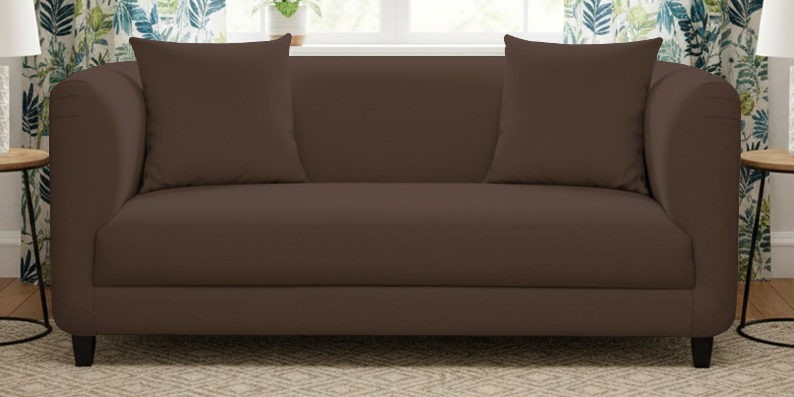 Niki Fabric 2 Seater Sofa In Coffee Brown Colour - Febonic Living