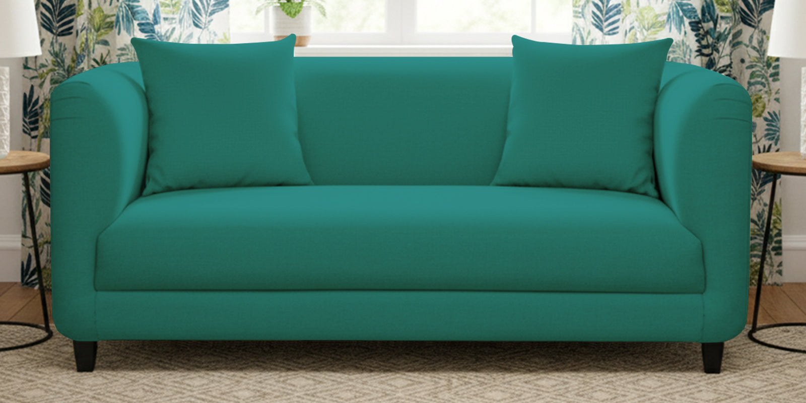 Niki Fabric 2 Seater Sofa In Sea Green Colour