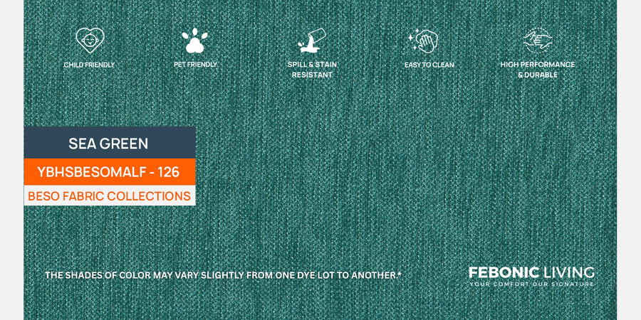 Niki Fabric 2 Seater Sofa In Sea Green Colour - Febonic Living