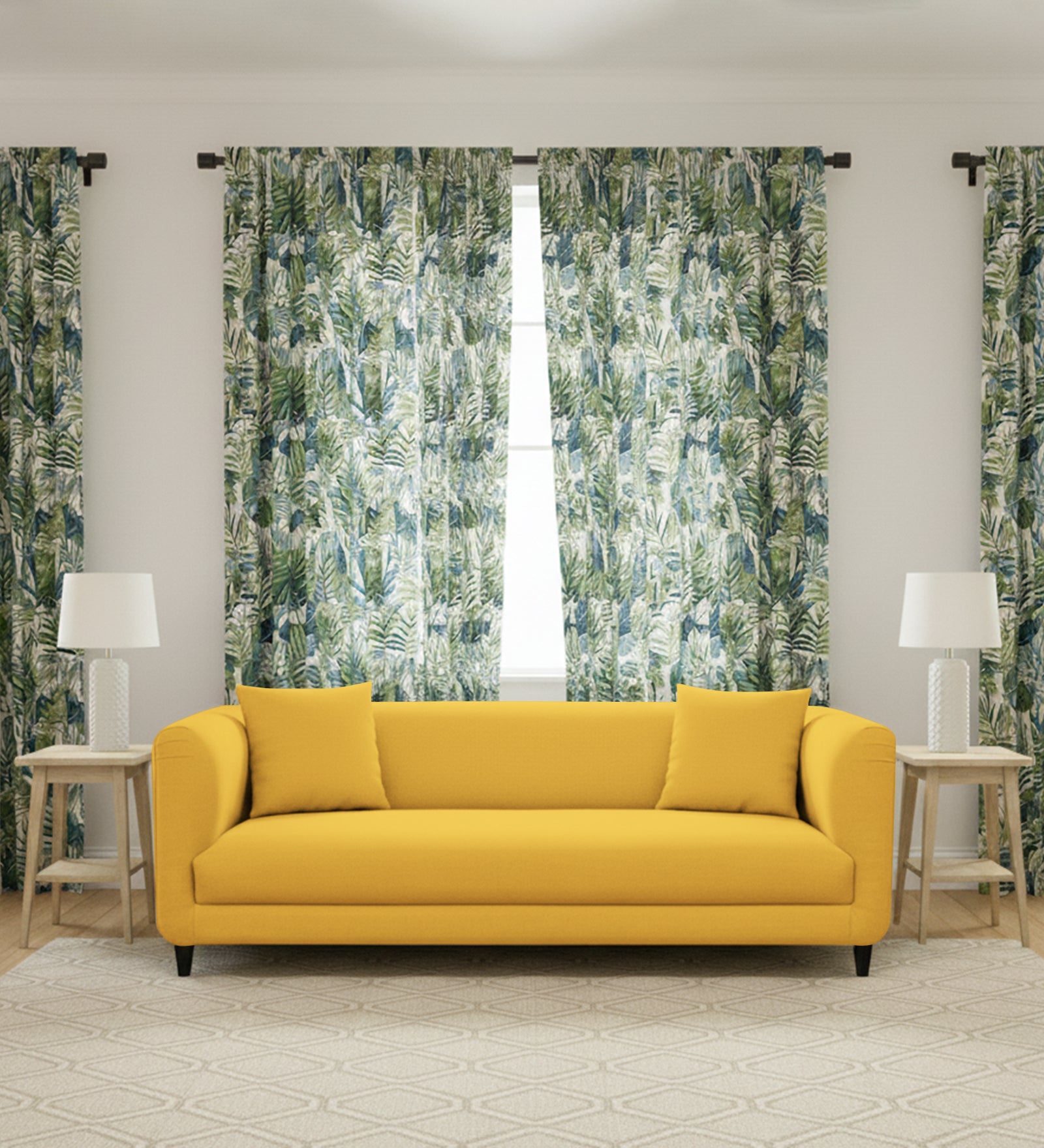 Niki 3 Seater Fabric Sofa - Bold Yellow by Febonic Living