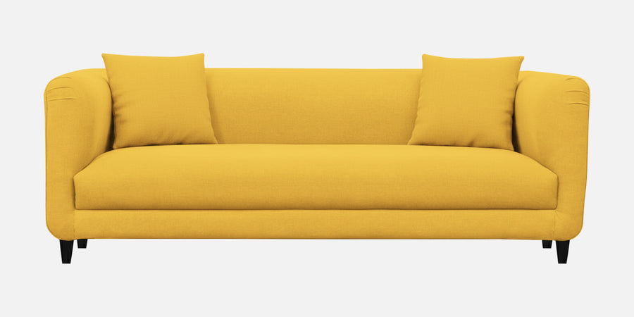 Niki Fabric 3 Seater Sofa In Bold Yellow Colour - Febonic Living