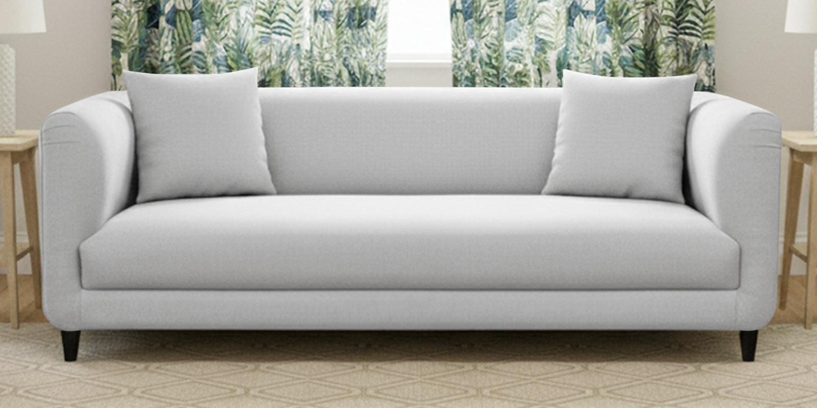 Niki Fabric 3 Seater Sofa In Lit Grey Colour - Febonic Living