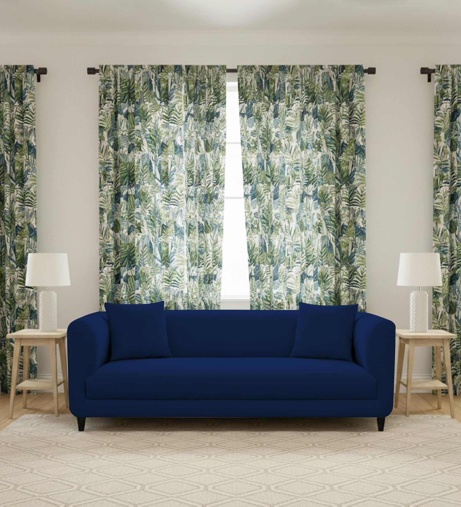 Niki 3 Seater Fabric Sofa - Royal Blue by Febonic Living