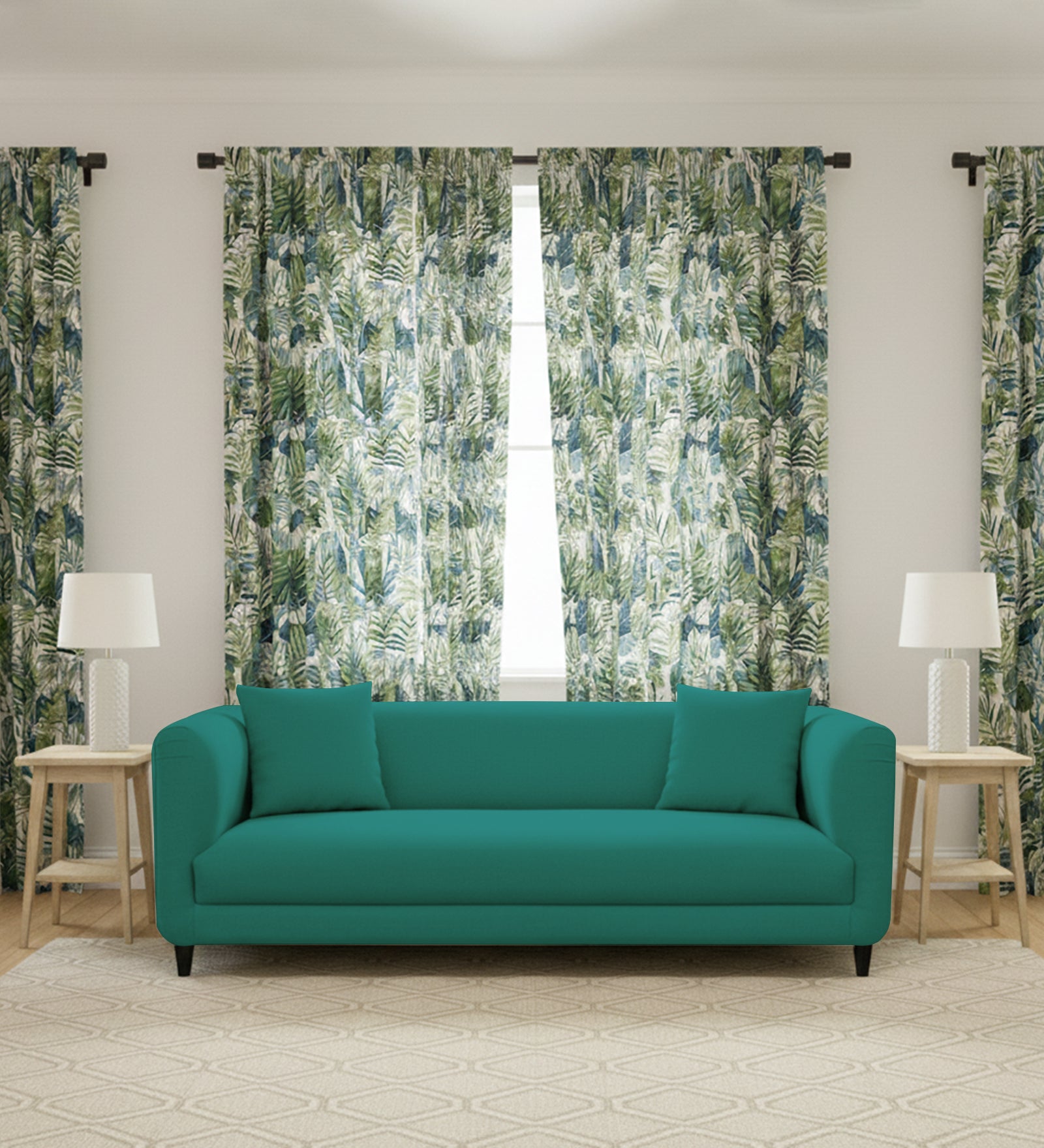 Niki 3 Seater Fabric Sofa - Sea Green by Febonic Living