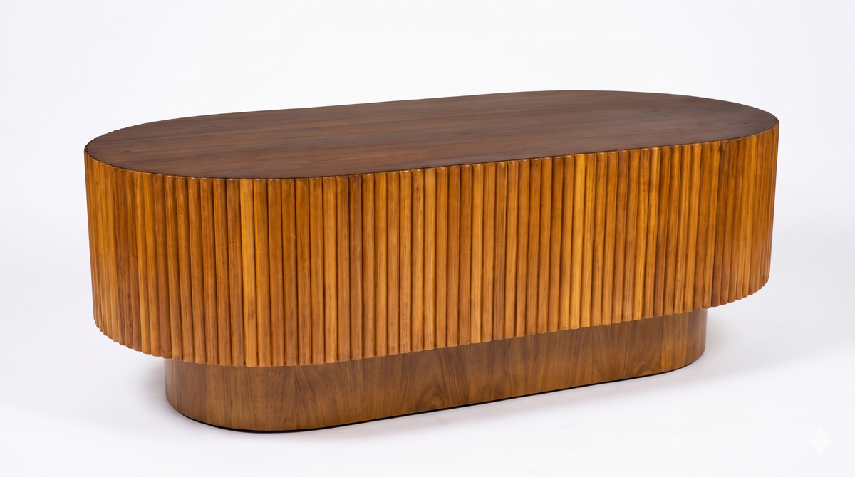 Nisa Sheesham Wood Coffee Table In Teak Finish