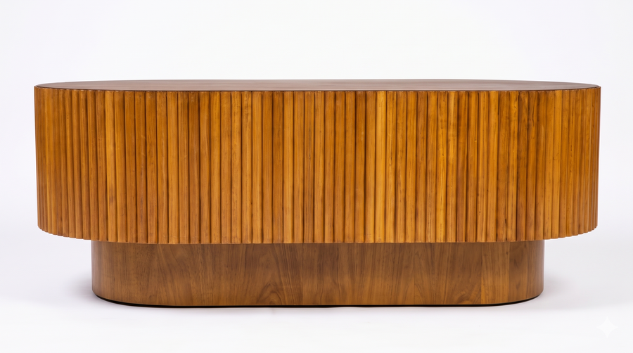 Nisa Sheesham Wood Coffee Table In Teak Finish