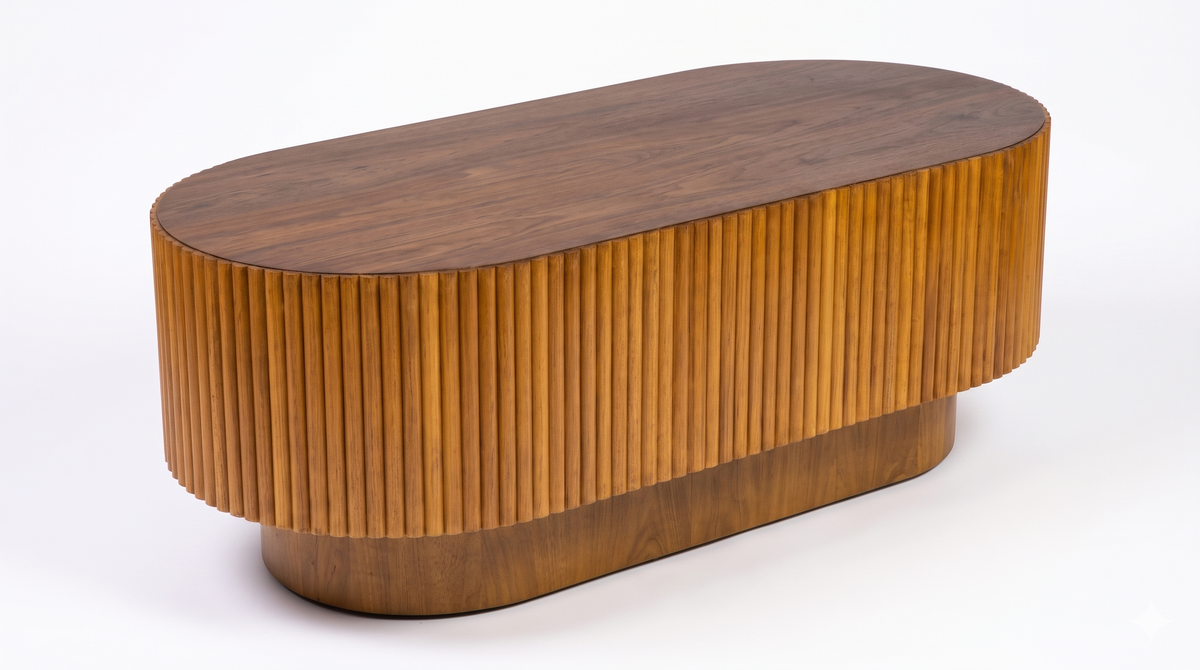 Nisa Sheesham Wood Coffee Table In Teak Finish
