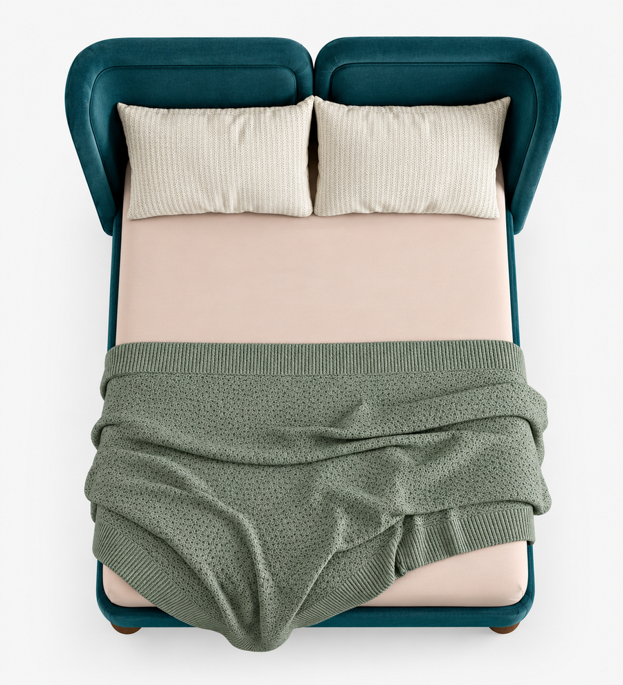 Nobella Opal Queen Size Bed - Arabian Green | Hydraulic Storage