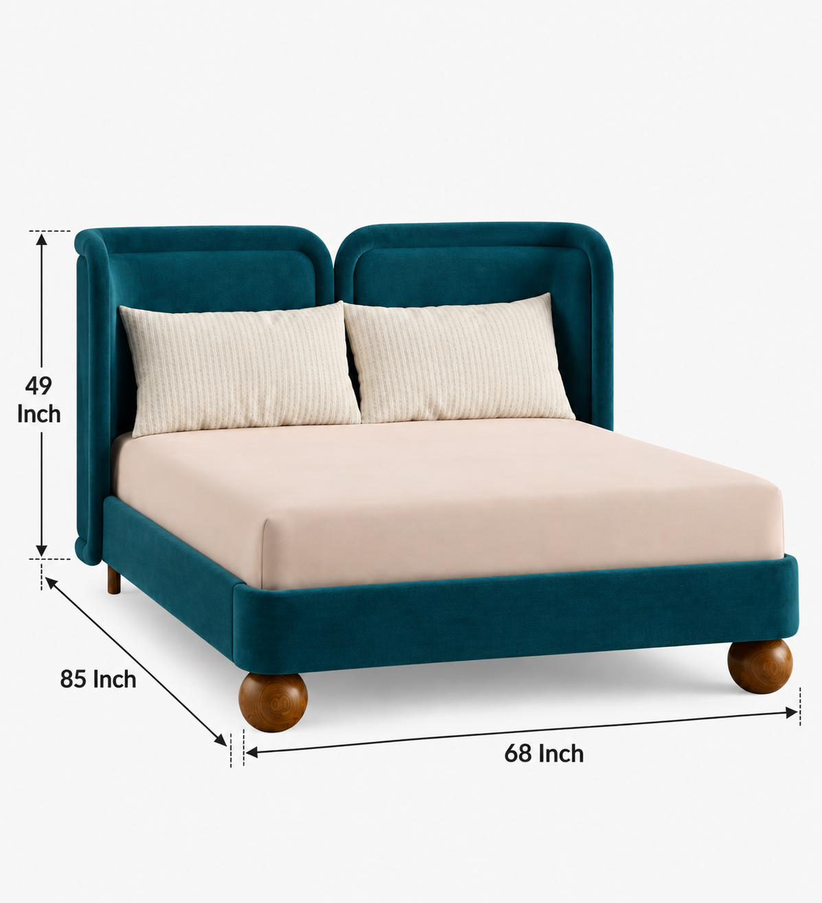 Nobella Opal Queen Size Bed - Arabian Green | Hydraulic Storage