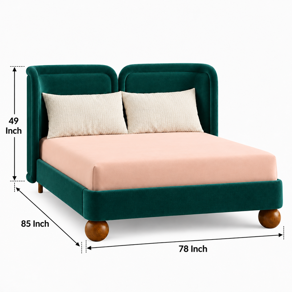 Nobella Opal King Size Bed - Arabian Green