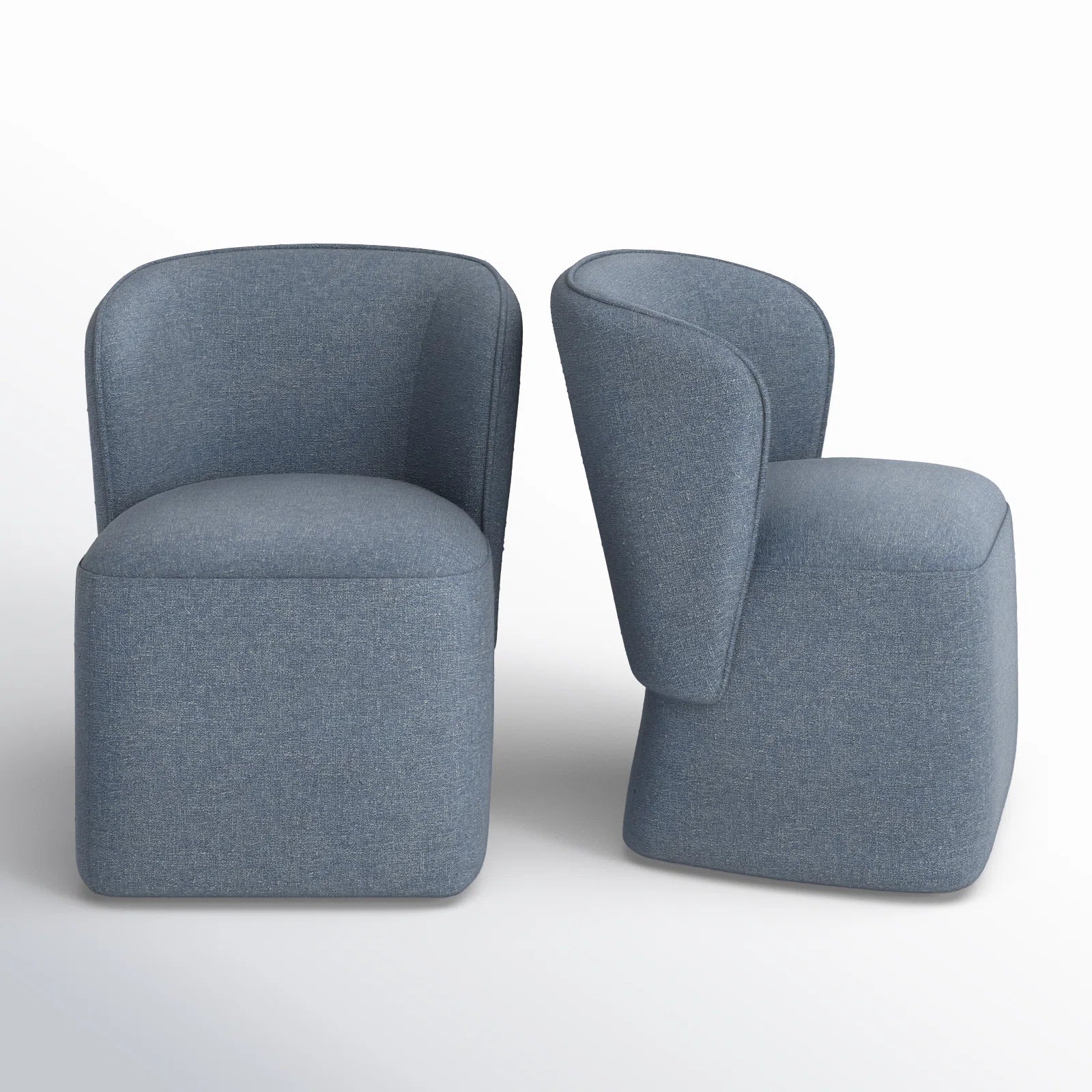 Nokas Fabric Dining Chair In  Light Blue Colour (Set of 2)