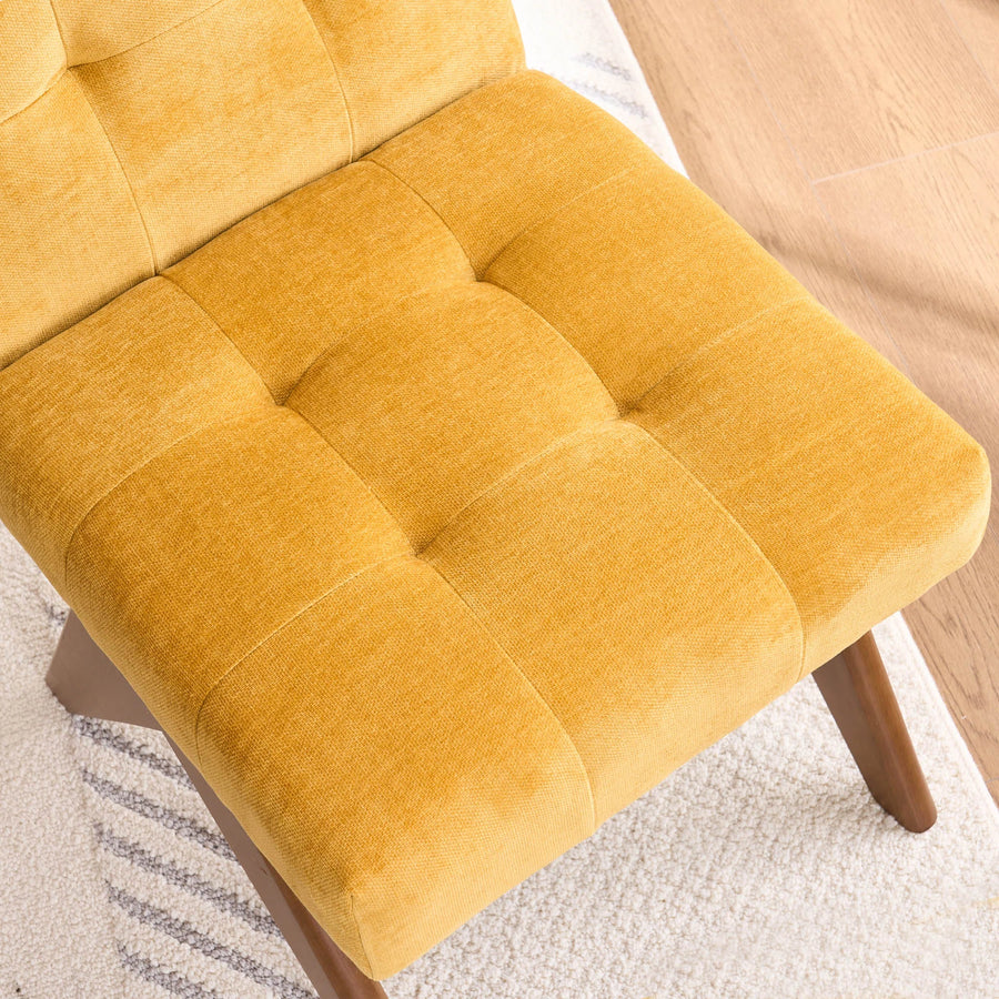 Nolen Fabric Dining Chair In Yellow Colour Set Of 4 - Febonic Living