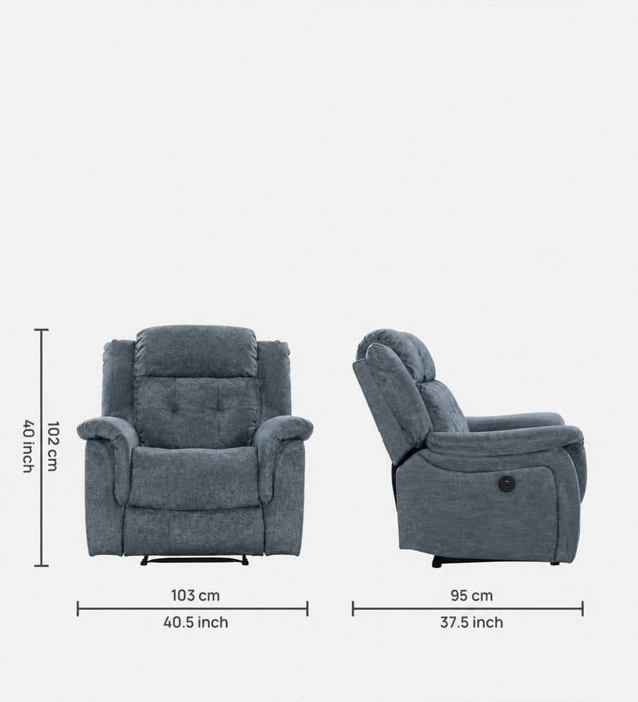 Norton 1 Seater Fabric Motorized Recliner - Capri Blue