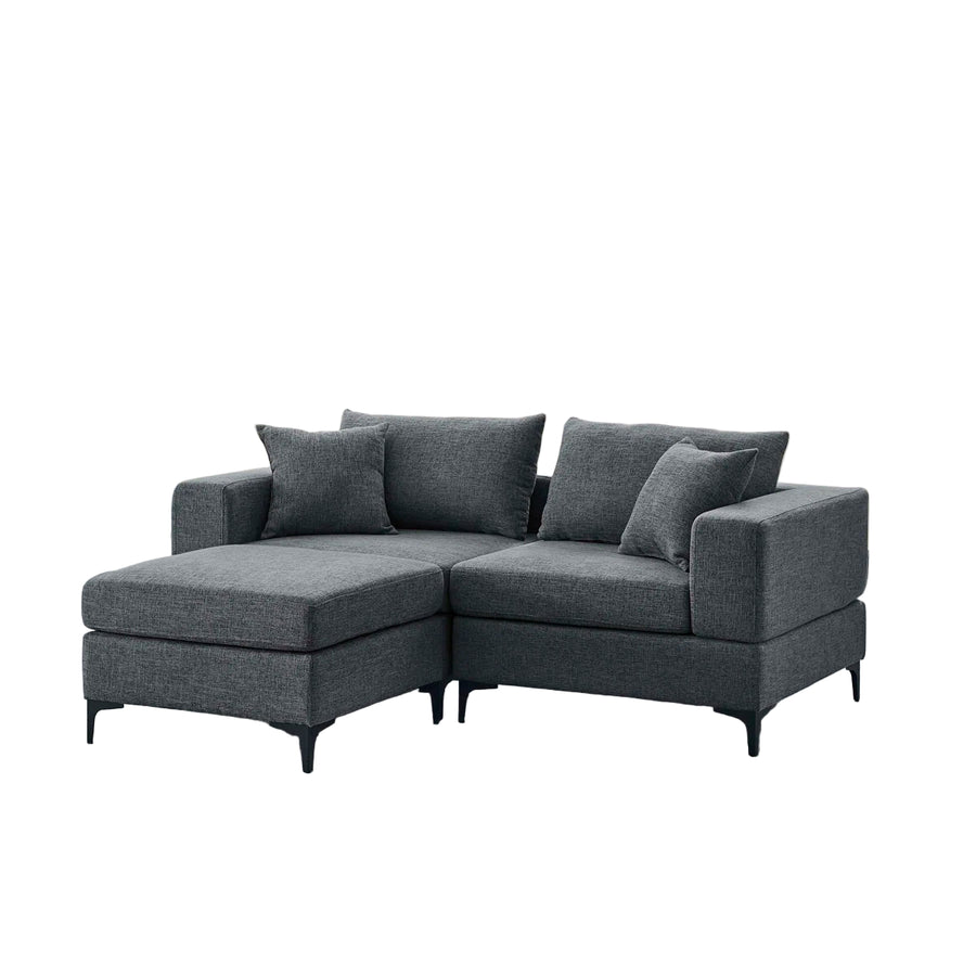 Nyle Fabric 2 Seater Sofa In Charcoal Grey Colour - Febonic Living