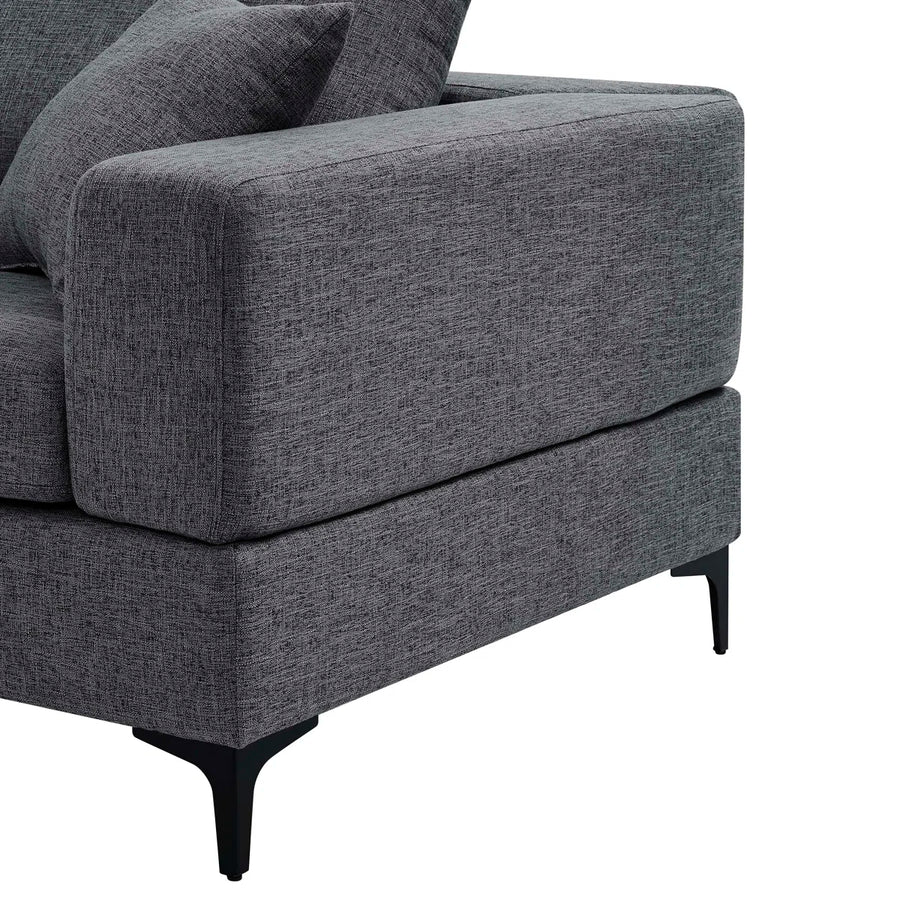 Nyle Fabric 2 Seater Sofa In Charcoal Grey Colour - Febonic Living