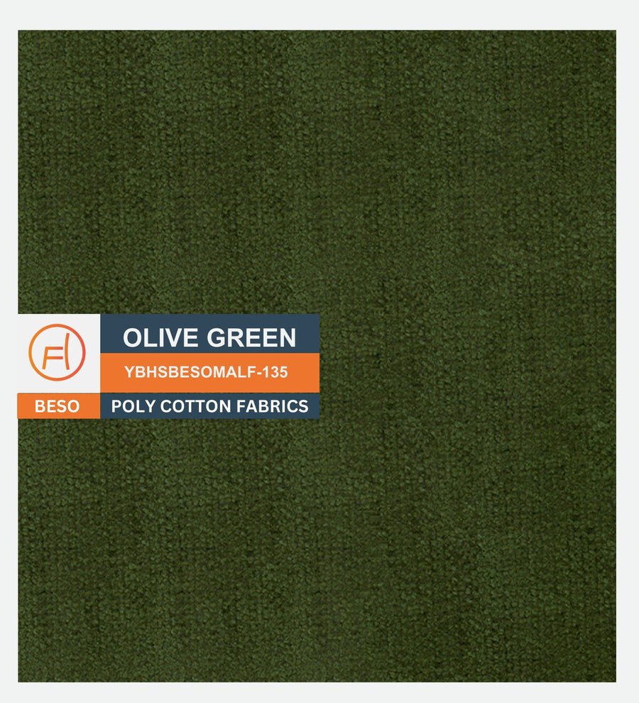 Ruggy Fabric Ottoman In Olive Green Colour With Storage - Febonic Living