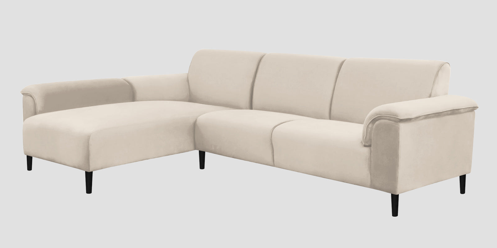 Ocean Velvet LHS Sectional Sofa (2+ Lounger) In Camel Beige Colour - Febonic Living