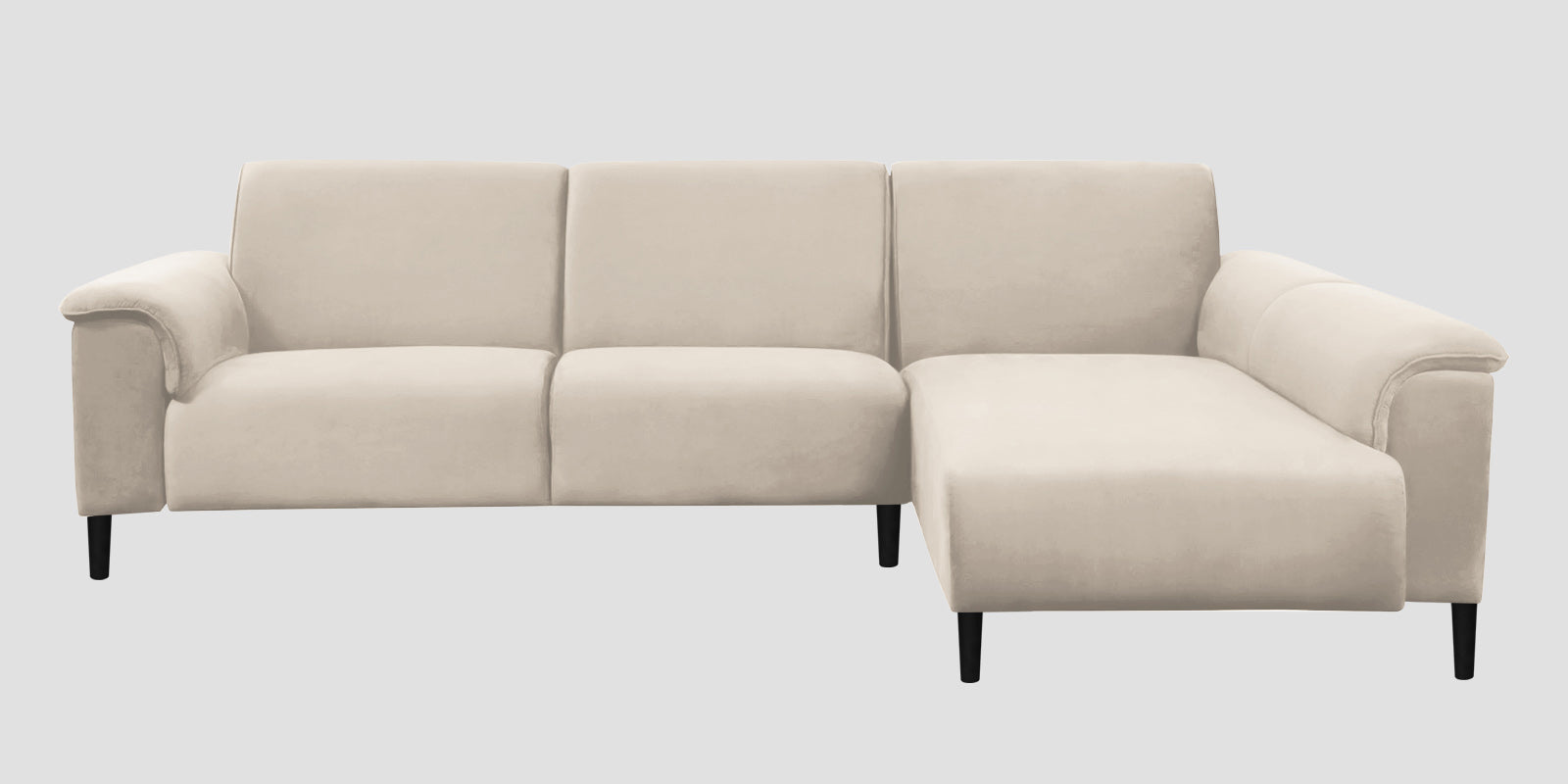Ocean Velvet LHS Sectional Sofa (2+ Lounger) In Camel Beige Colour - Febonic Living