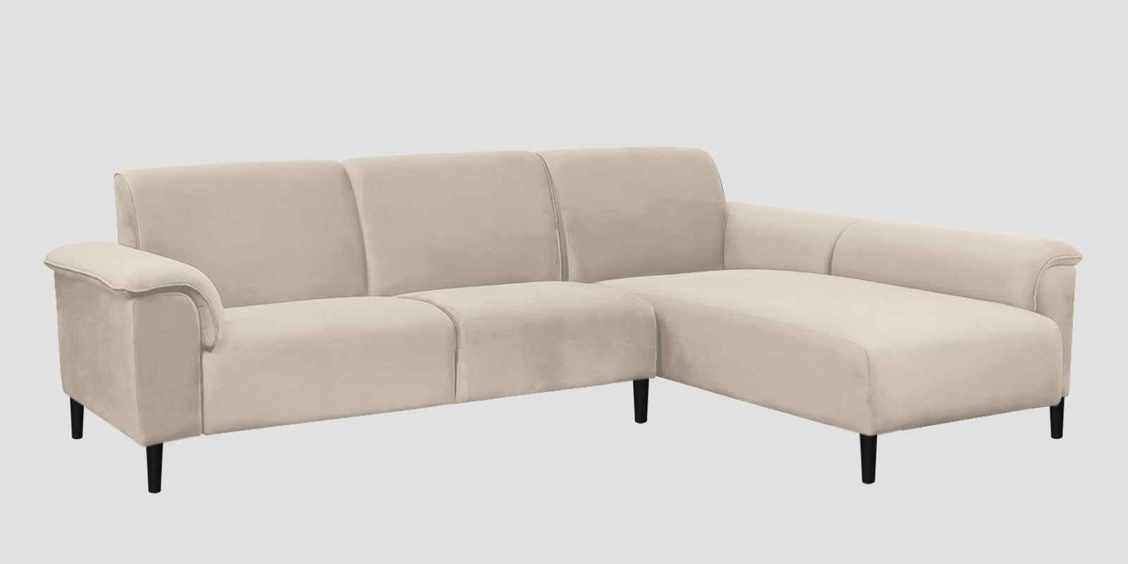 Ocean Velvet LHS Sectional Sofa (2+ Lounger) In Camel Beige Colour - Febonic Living