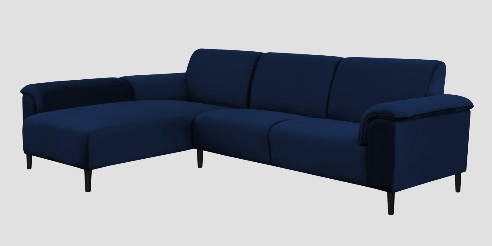 Ocean Velvet LHS Sectional Sofa (2+ Lounger) In Imperial Blue Colour - Febonic Living