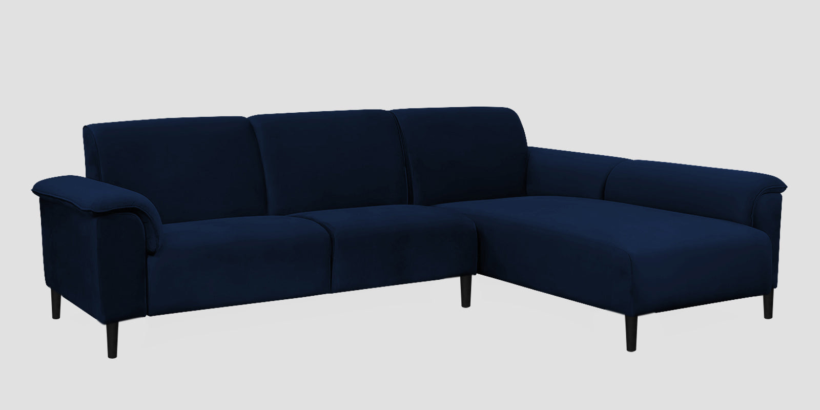 Ocean Velvet LHS Sectional Sofa (2+ Lounger) In Imperial Blue Colour - Febonic Living