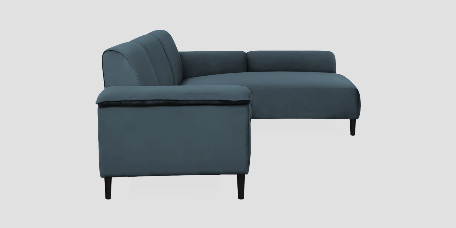 Ocean Velvet LHS Sectional Sofa (2+ Lounger) In Oxford Blue Colour - Febonic Living