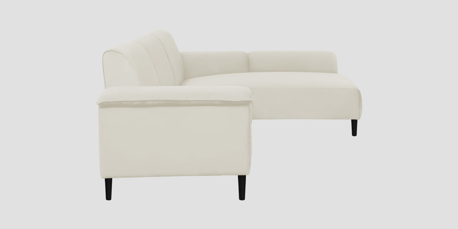 Ocean Velvet LHS Sectional Sofa (2+ Lounger) In Warm White Colour - Febonic Living