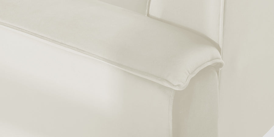 Ocean Velvet Lhs Sectional Sofa 2 Lounger In Warm White Colour - Febonic Living