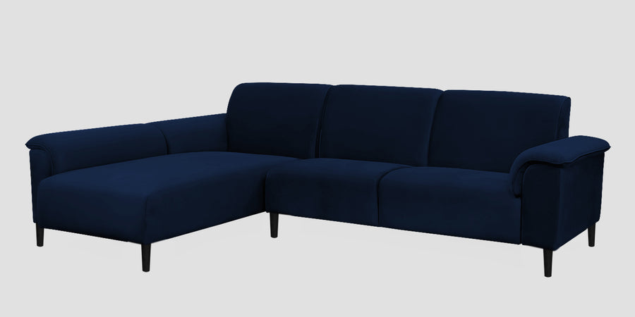 Ocean Velvet Rhs Sectional Sofa 2 Lounger In Imperial Blue Colour - Febonic Living