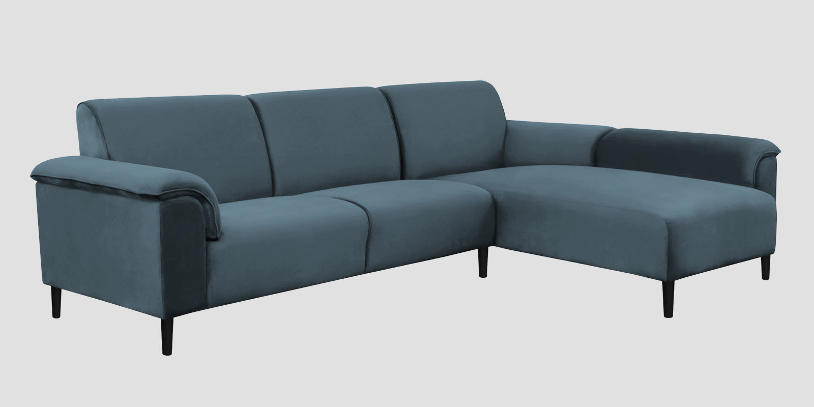 Ocean Velvet RHS Sectional Sofa (2+ Lounger) In Oxford Blue Colour - Febonic Living