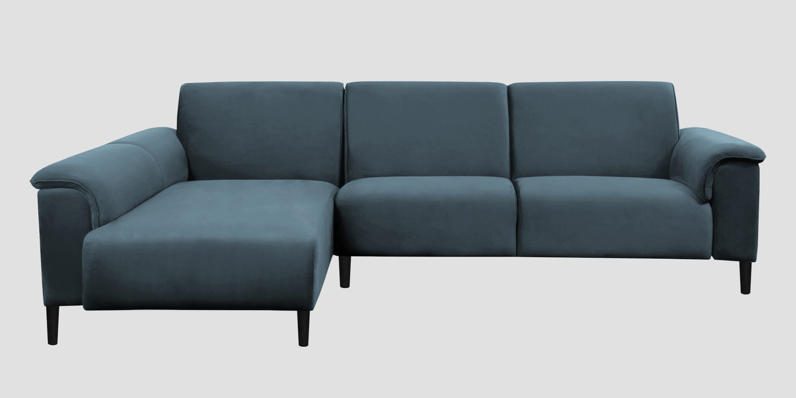 Ocean Velvet RHS Sectional Sofa (2+ Lounger) In Oxford Blue Colour - Febonic Living