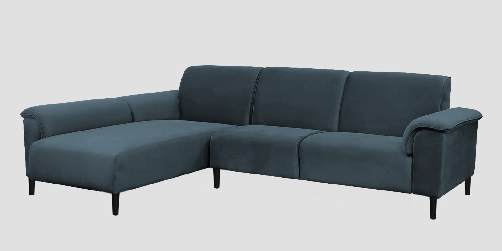 Ocean Velvet RHS Sectional Sofa (2+ Lounger) In Oxford Blue Colour - Febonic Living