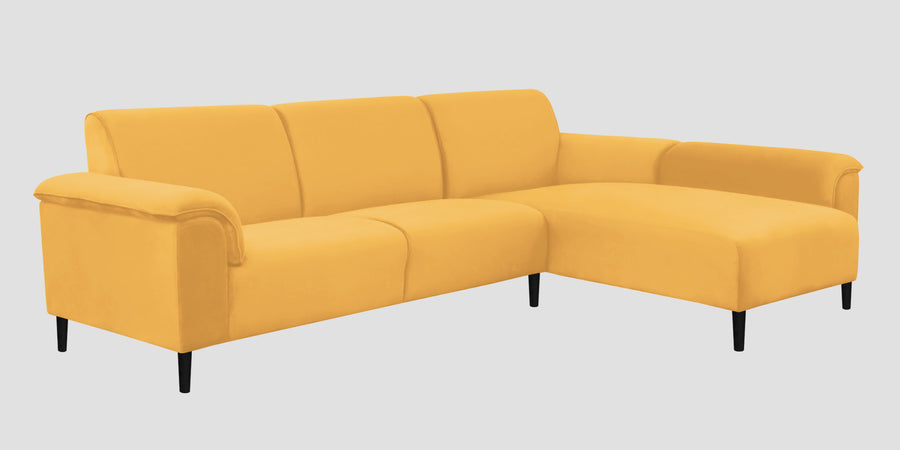 Ocean Velvet Rhs Sectional Sofa 2 Lounger In Turmeric Yellow Colour - Febonic Living