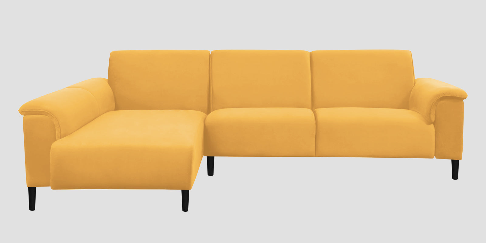 Ocean Velvet RHS Sectional Sofa (2+ Lounger) In Turmeric Yellow Colour - Febonic Living