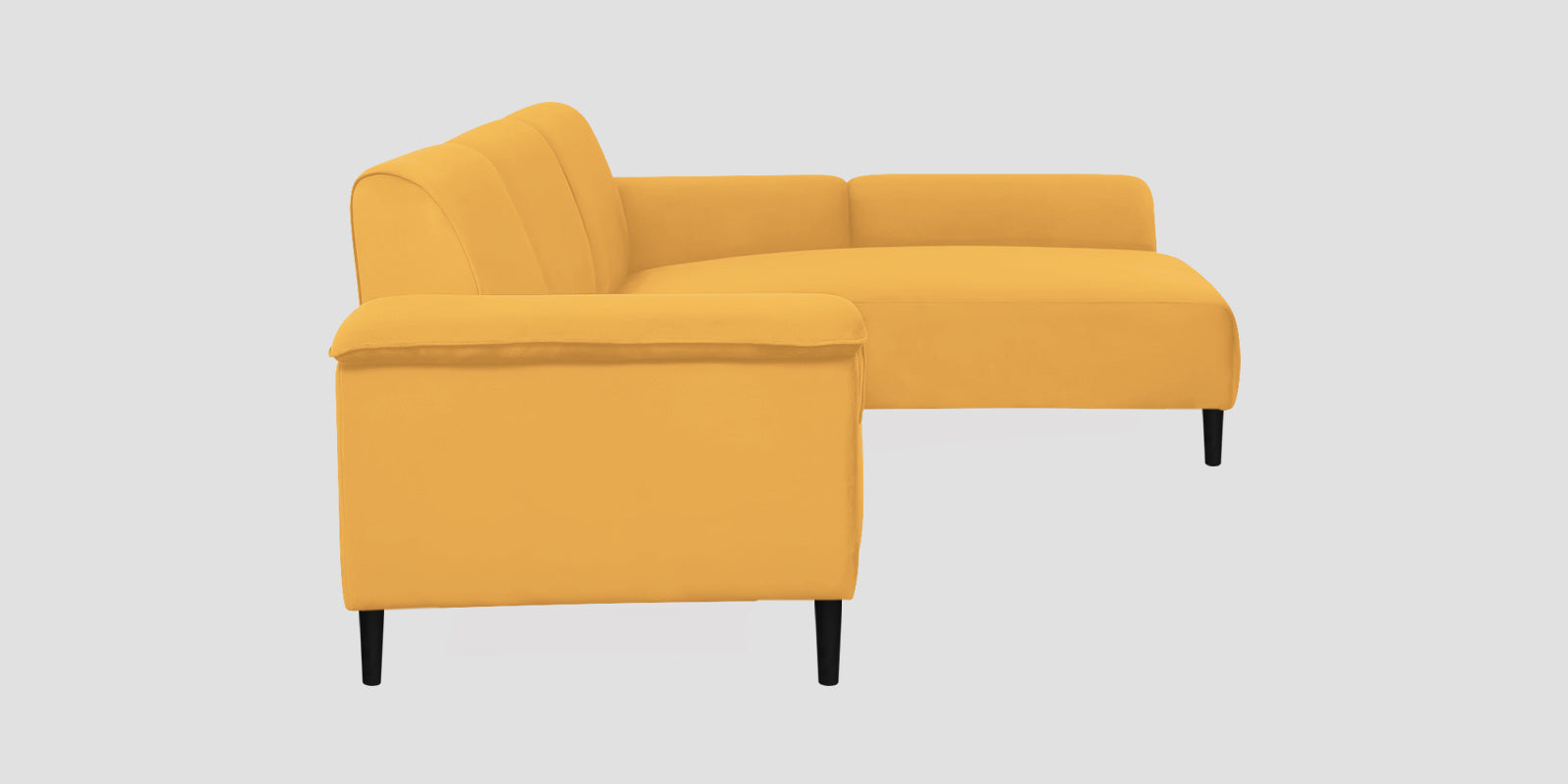 Ocean Velvet RHS Sectional Sofa (2+ Lounger) In Turmeric Yellow Colour - Febonic Living