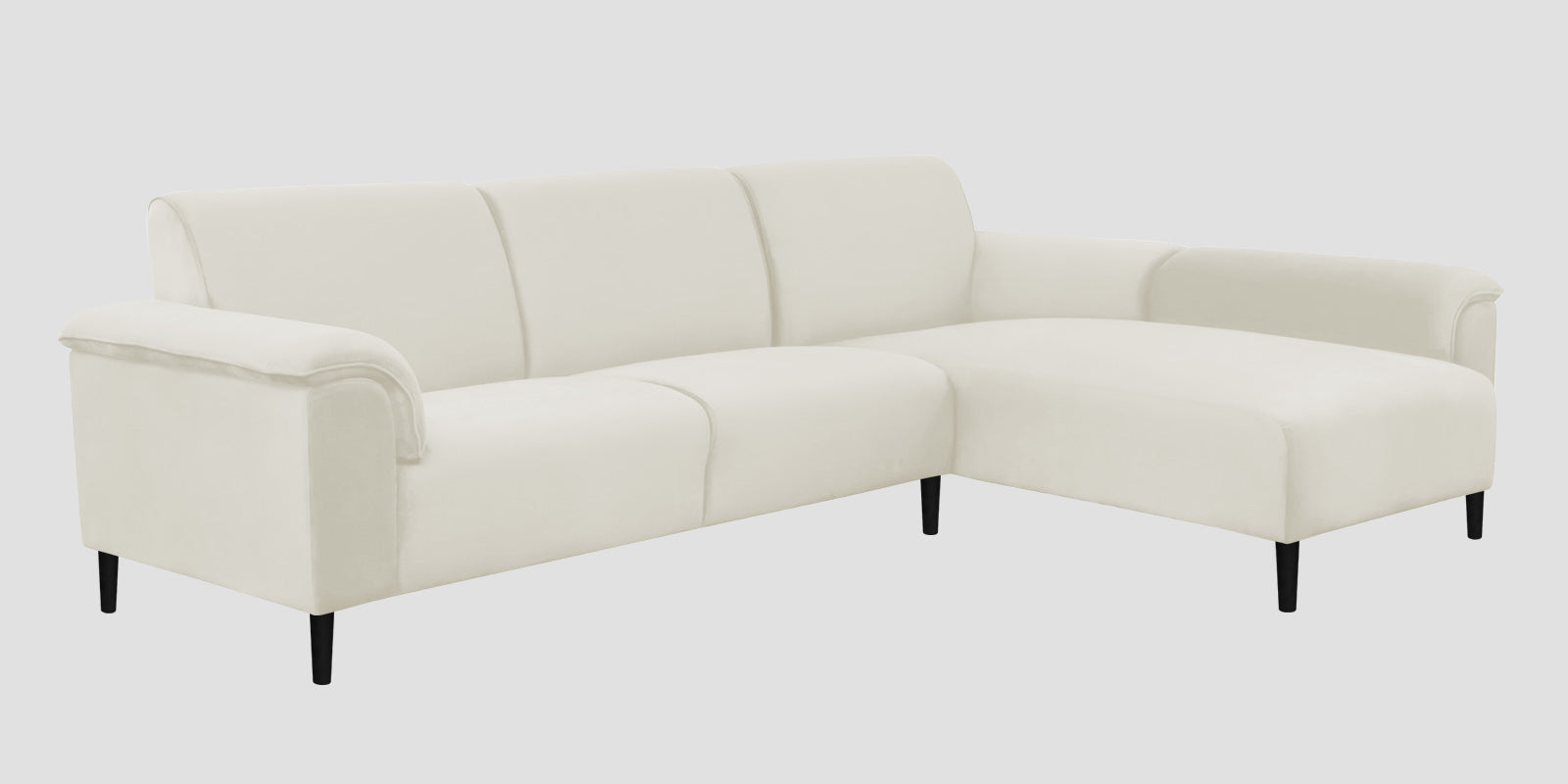 Ocean Velvet RHS Sectional Sofa (2+ Lounger) In Warm White Colour - Febonic Living