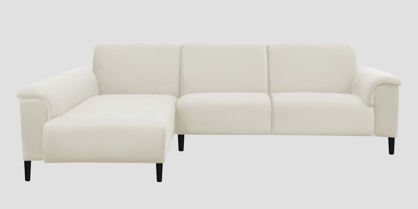 Ocean Velvet RHS Sectional Sofa (2+ Lounger) In Warm White Colour - Febonic Living
