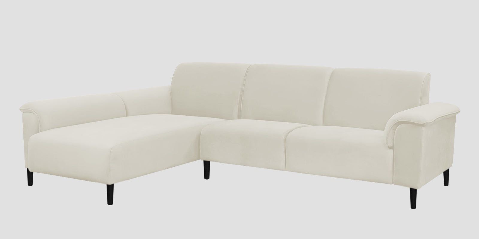 Ocean Velvet RHS Sectional Sofa (2+ Lounger) In Warm White Colour - Febonic Living