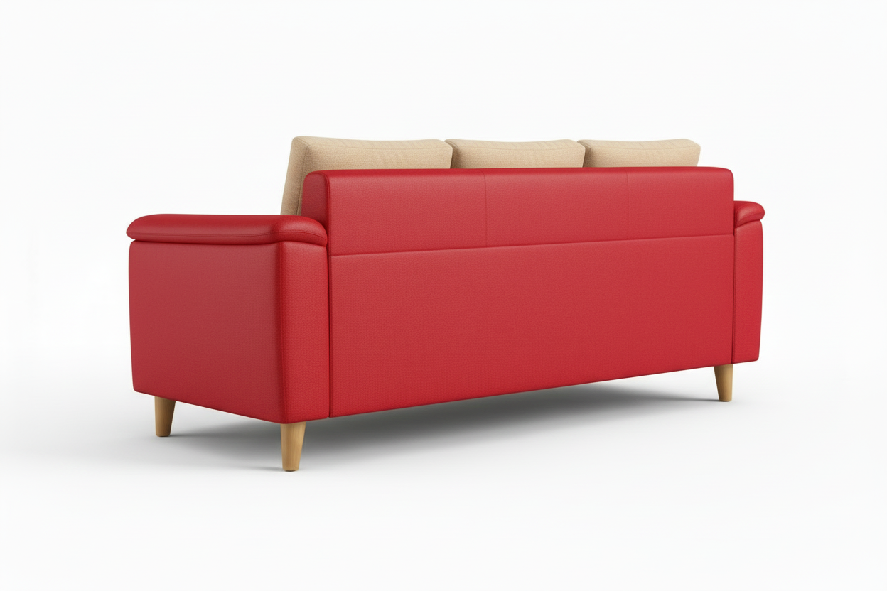Ocla 3 Seater Fabric Sofa - Red Beige