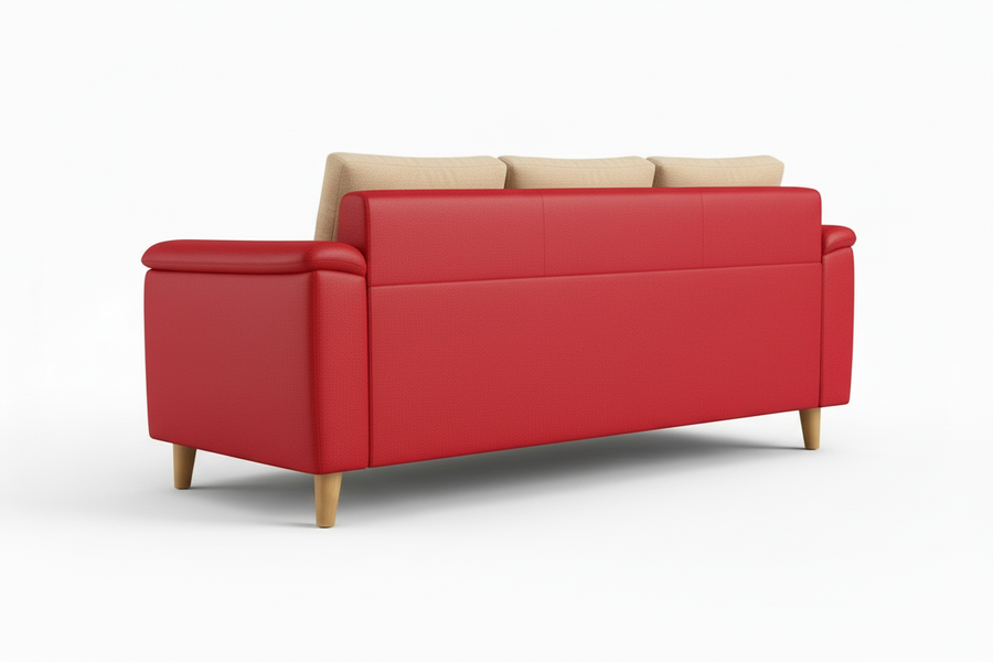 Ocla 3 Seater Fabric Sofa - Red Beige