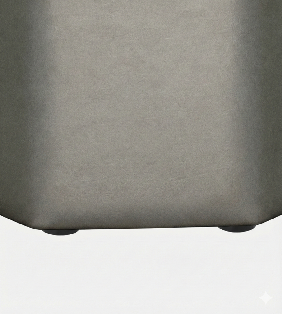 Octus Leatherette Pouffe In Steel Grey Colour - Febonic Living