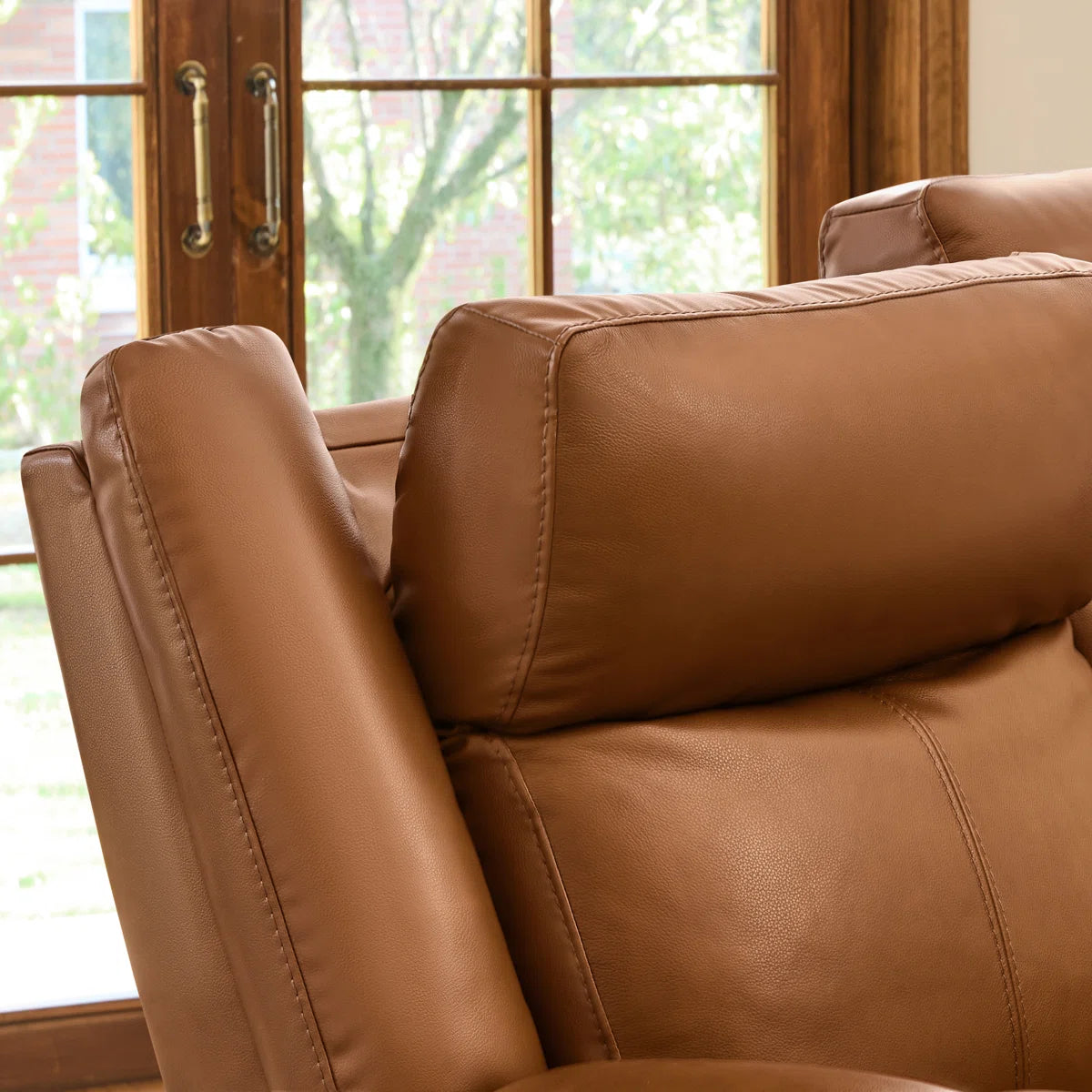 Orvin Leatherette 2 Seater Motorized Recliner In Cinnamon Brown Colour