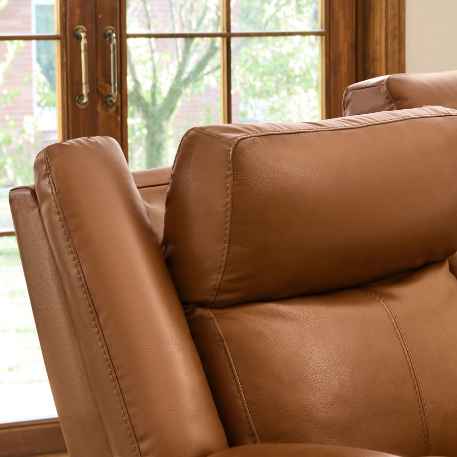 Orvin Leatherette 2 Seater Motorized Recliner In Cinnamon Brown Colour - Febonic Living