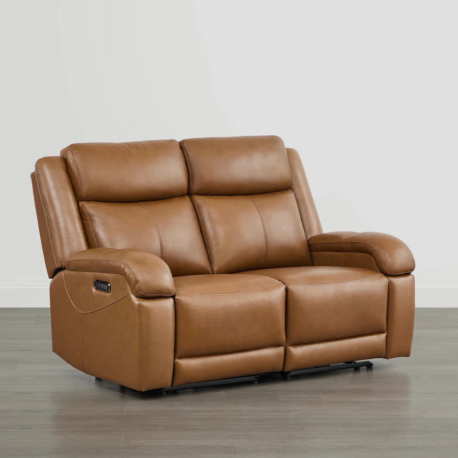 Orvin Leatherette 2 Seater Motorized Recliner In Cinnamon Brown Colour - Febonic Living