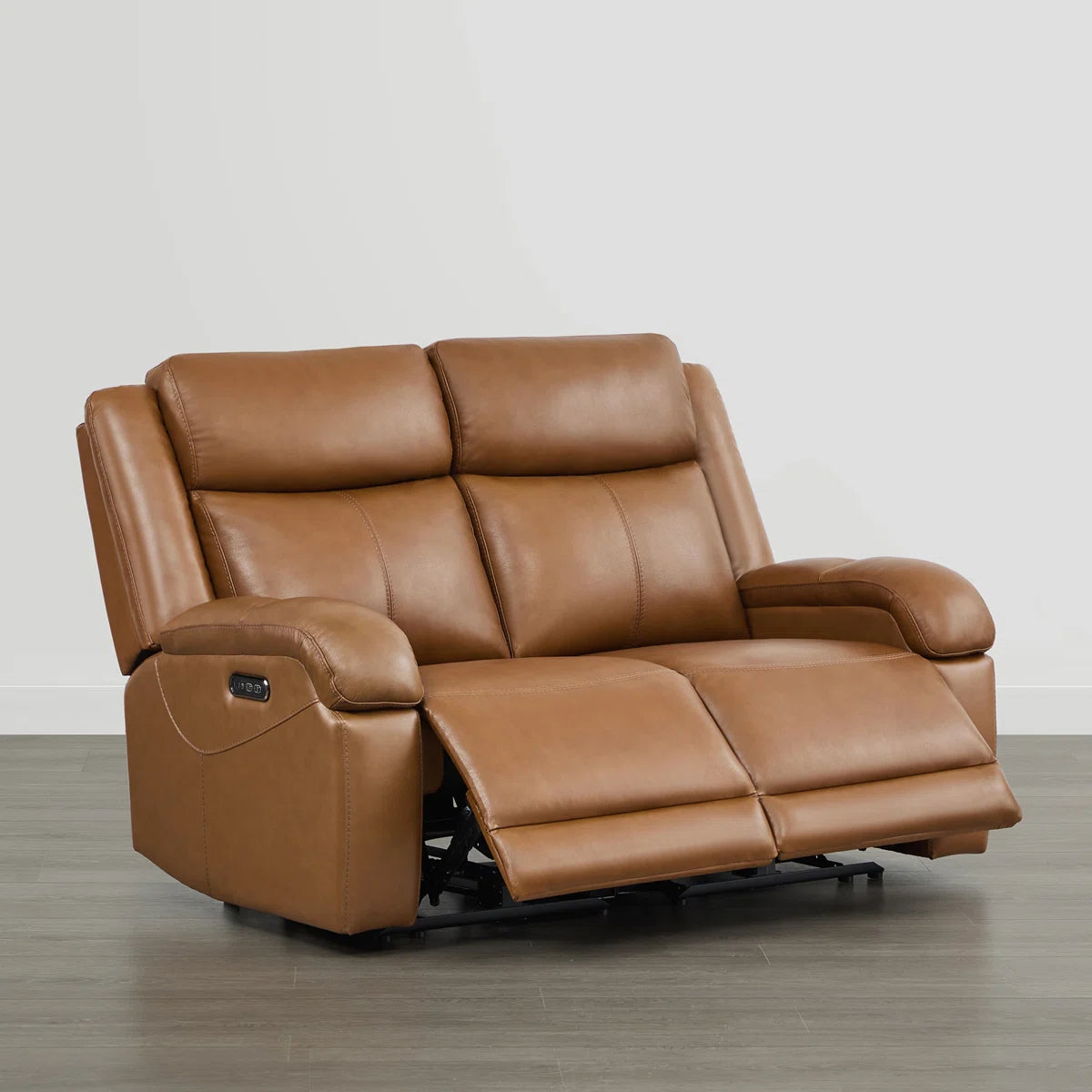 Orvin Leatherette 2 Seater Motorized Recliner In Cinnamon Brown Colour