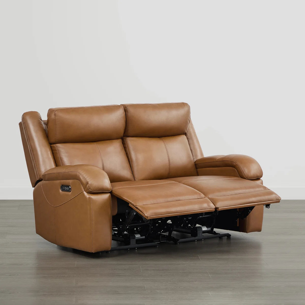 Orvin Leatherette 2 Seater Motorized Recliner In Cinnamon Brown Colour