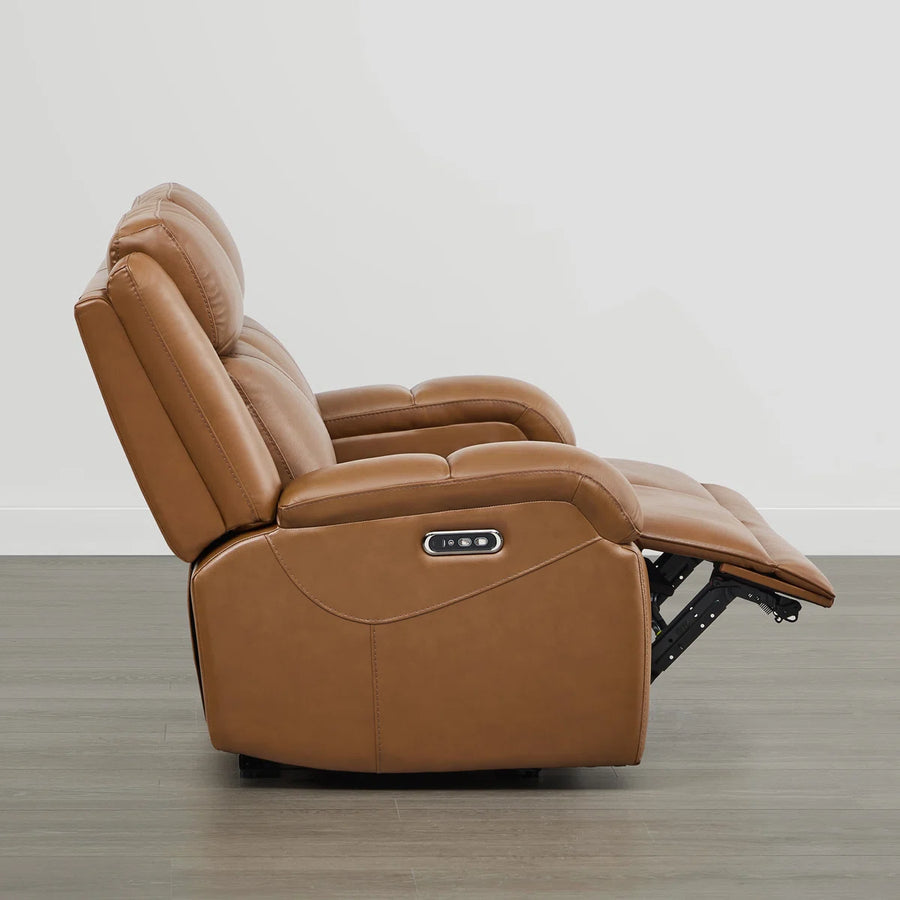 Orvin Leatherette 2 Seater Motorized Recliner In Cinnamon Brown Colour - Febonic Living