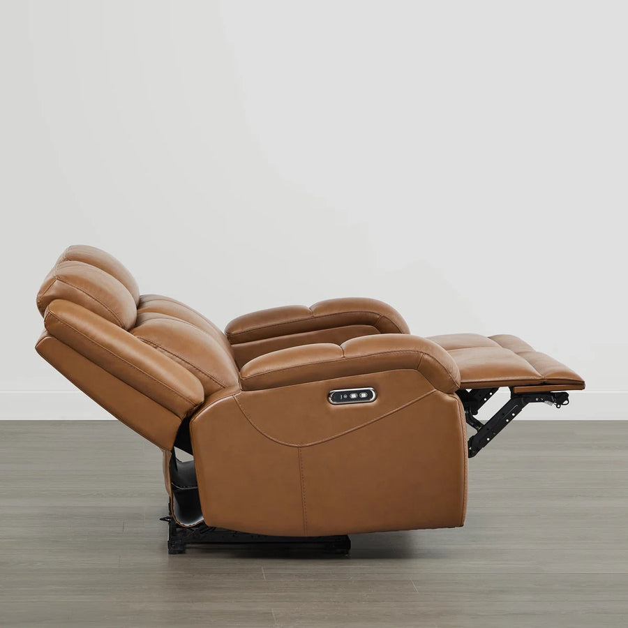 Orvin Leatherette 2 Seater Motorized Recliner In Cinnamon Brown Colour - Febonic Living