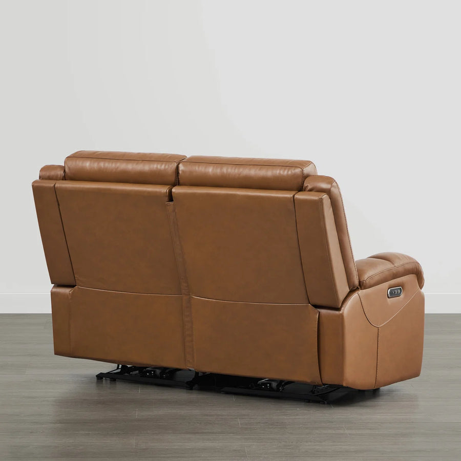 Orvin Leatherette 2 Seater Motorized Recliner In Cinnamon Brown Colour - Febonic Living