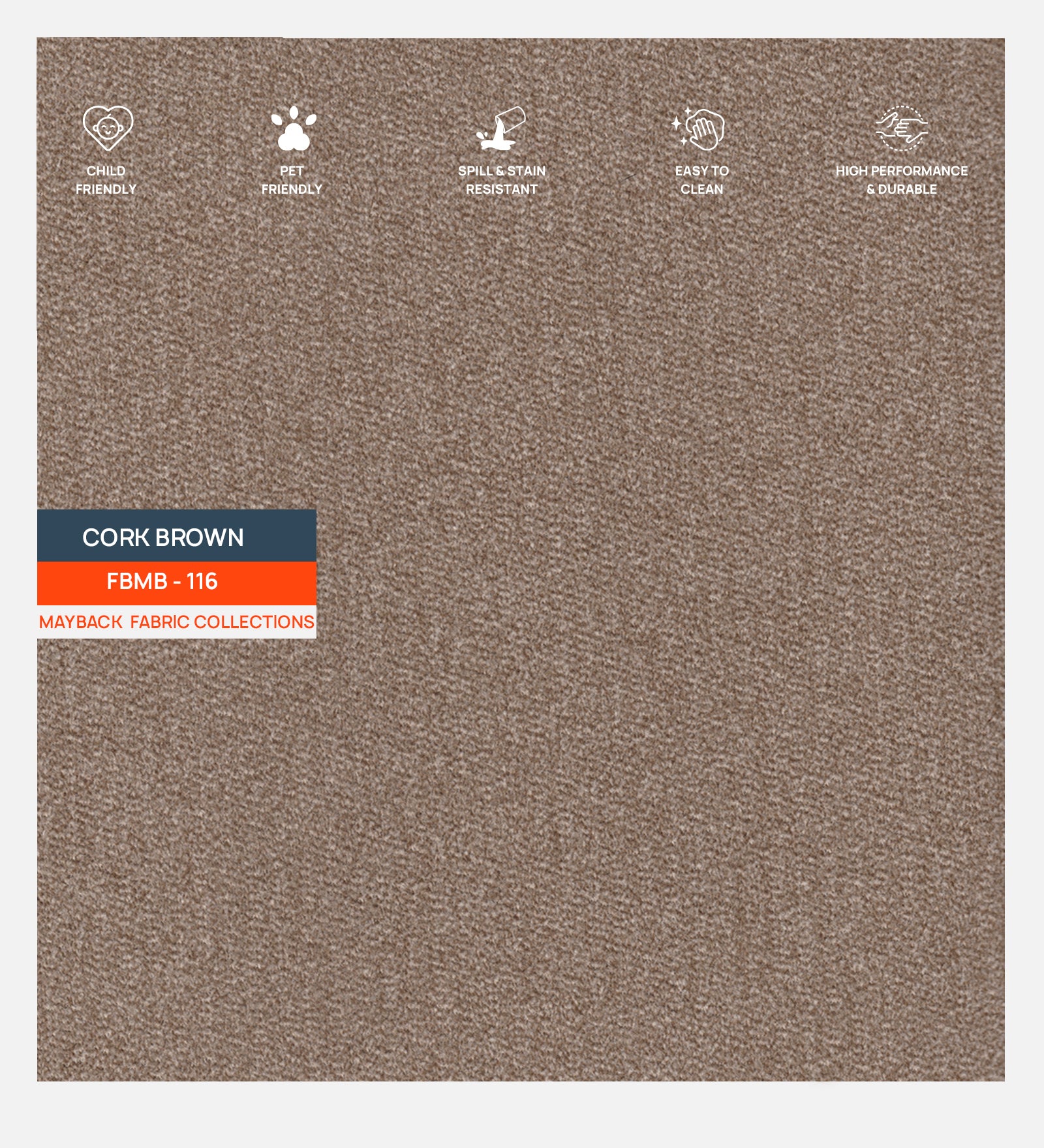 Oven Suede Fabric Cork Brown 116 Code